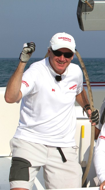 Peter Gilmour and his YANMAR Racing team after winning Portimao Portugal Match Cup 2010. World Match Racing Tour. Portimao, Portugal. 27 June 2010. Photo: Gareth Cooke/Subzero Images © Gareth Cooke Subzero Images/Monsoon Cup http://www.monsooncup.com.my